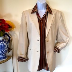 Ralph Lauren Cream Cotton/Silk Blazer